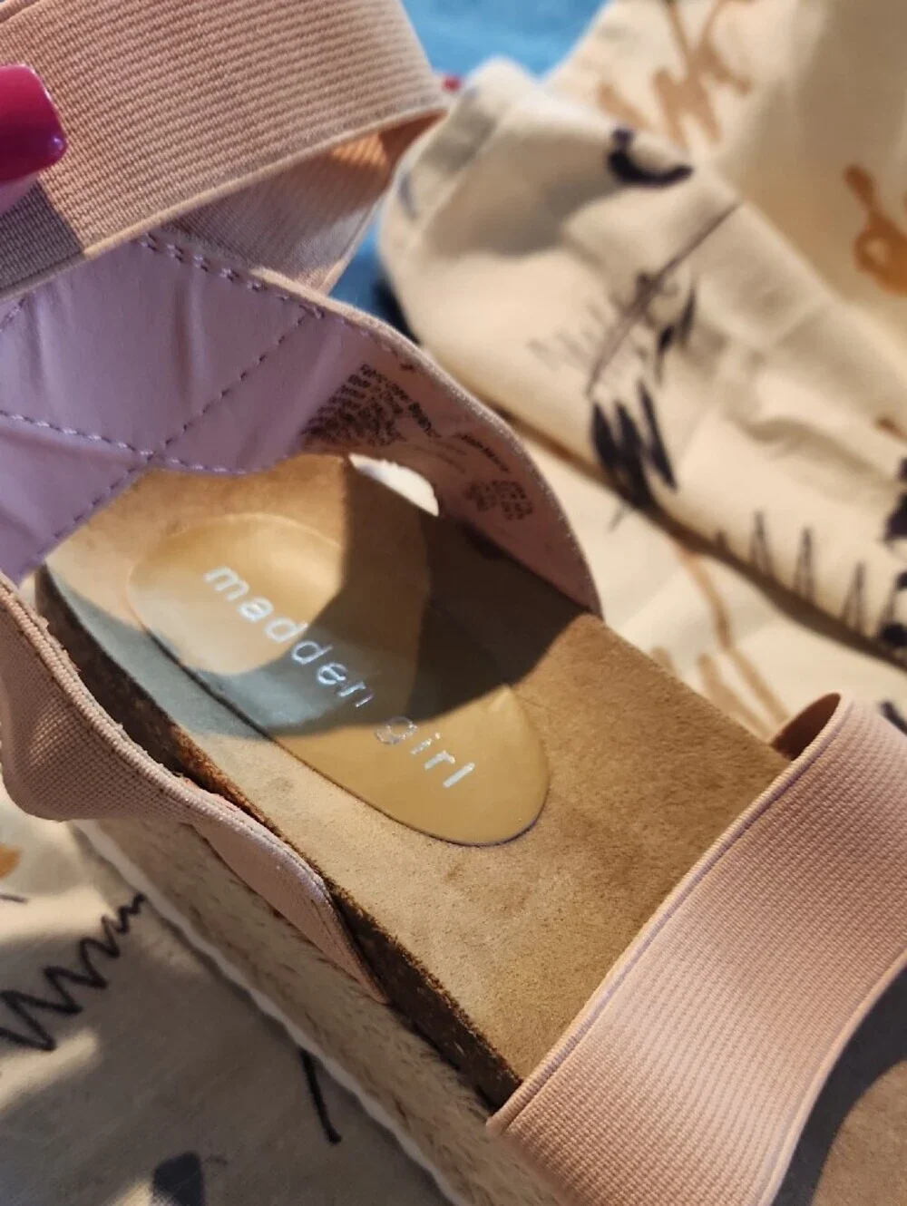 Steve Madden Pink Elastic Espadrille Platform Sandals